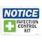 Signmission OSHA Notice, 3.5" Height, Infection Control Kit Sign With Symbol, 5" X 3.5", Landscape OS-NS-D-35-L-13698 - alternate 1